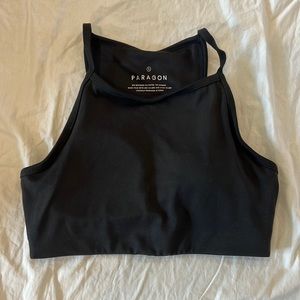 Like new- black high neck sports bra